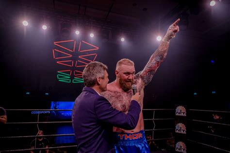 Hafthor Bjornsson floors Eddie Hall twice to win  .